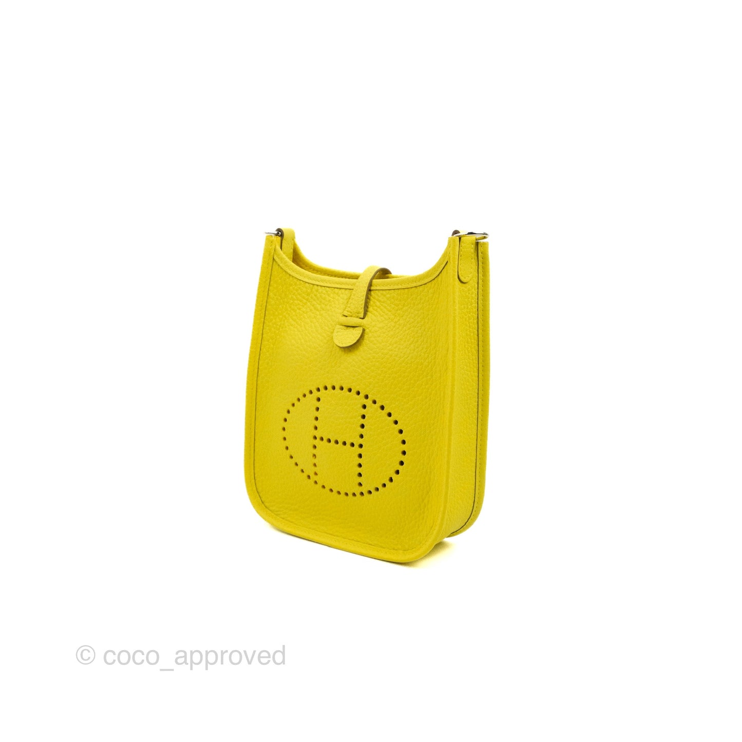 Hermès Mini Evelyne 16 Lime Clemence Palladium Hardware