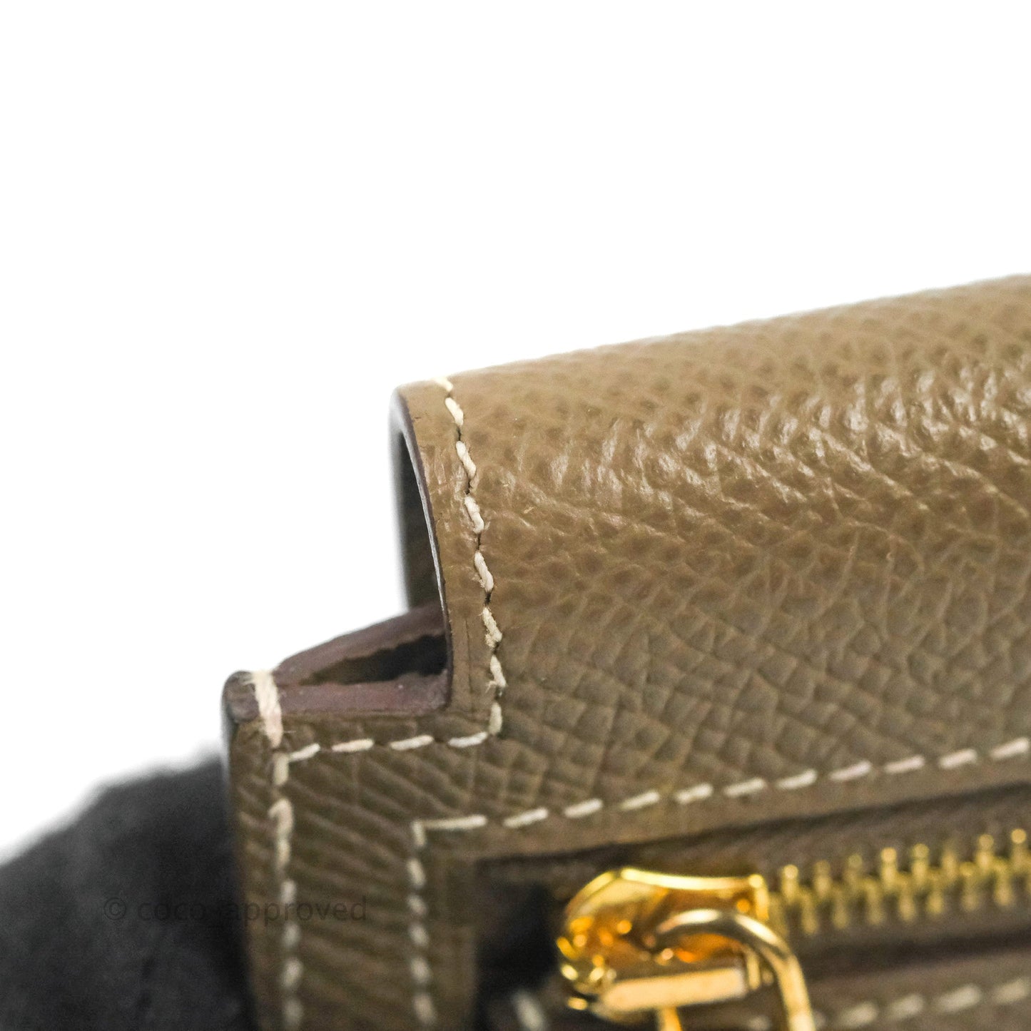 Hermès Kelly Pocket Compact Wallet Epsom Etoupe Gold Hardware
