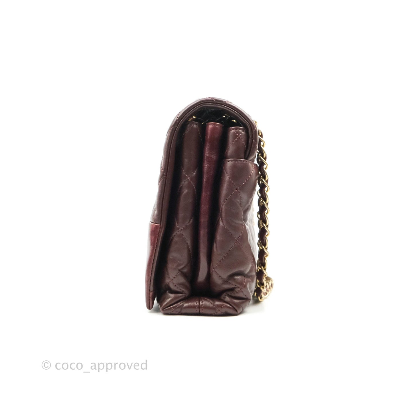 Chanel Quilted Jumbo Soft Elegance Flap Bordeaux Calfskin Aged Gold Hardware
