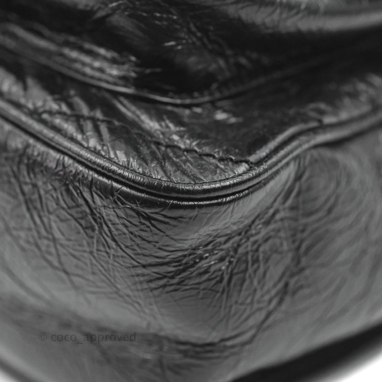 Saint Laurent Medium Niki Chain Bag Crinkled Calfskin Black