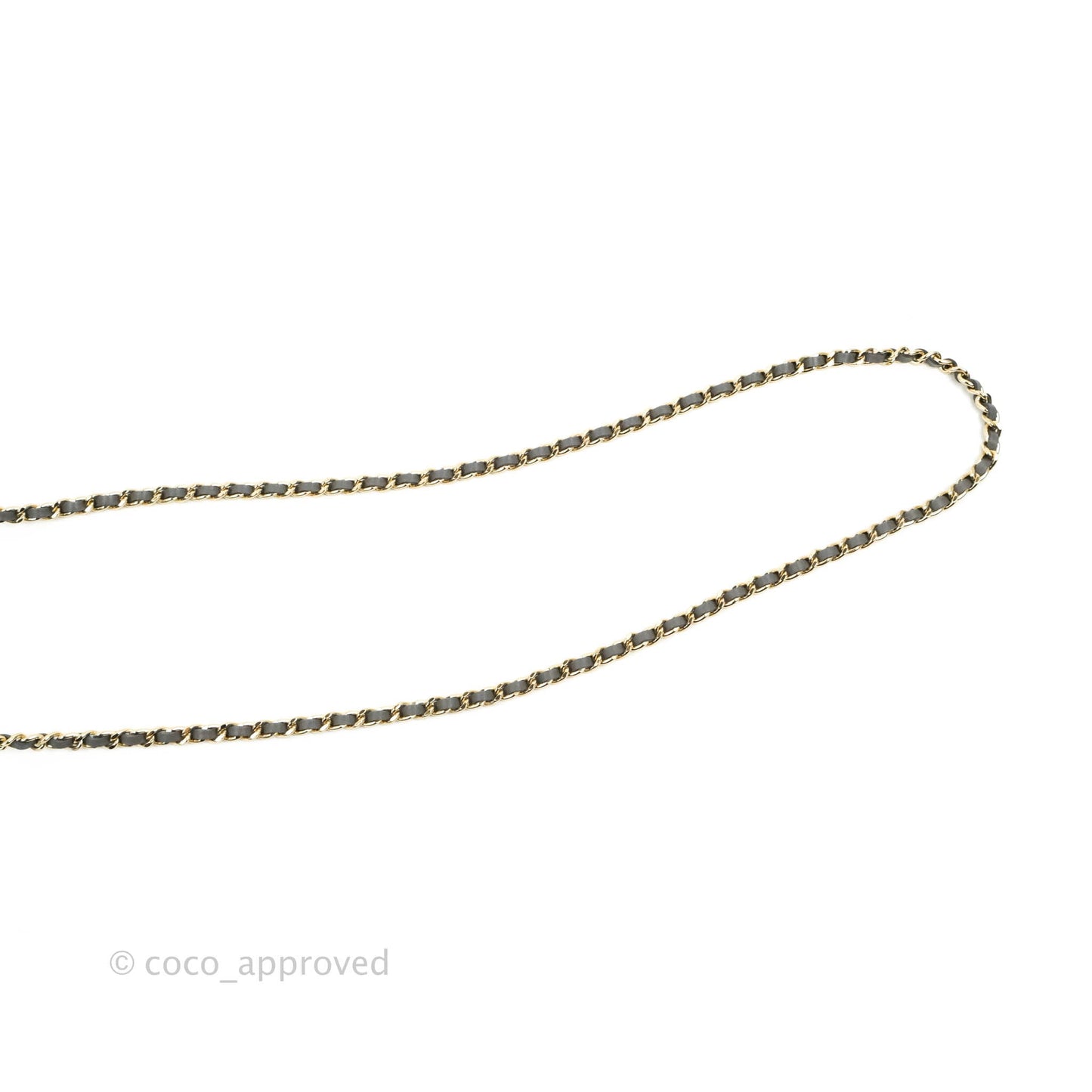 Chanel Mini Handle Clutch With Chain Grey Lambskin Gold Hardware