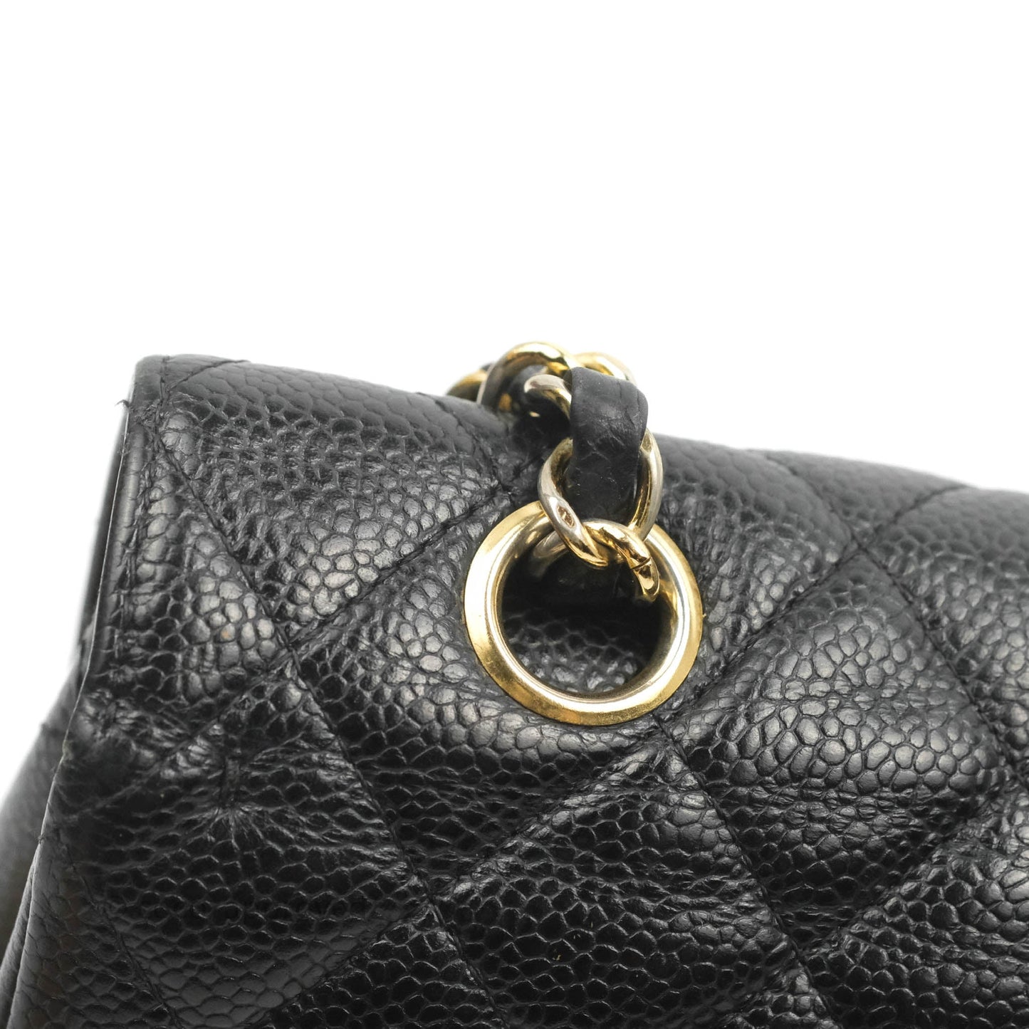 Chanel Classic M/L Medium Flap Quilted Black Caviar Gold Hardware