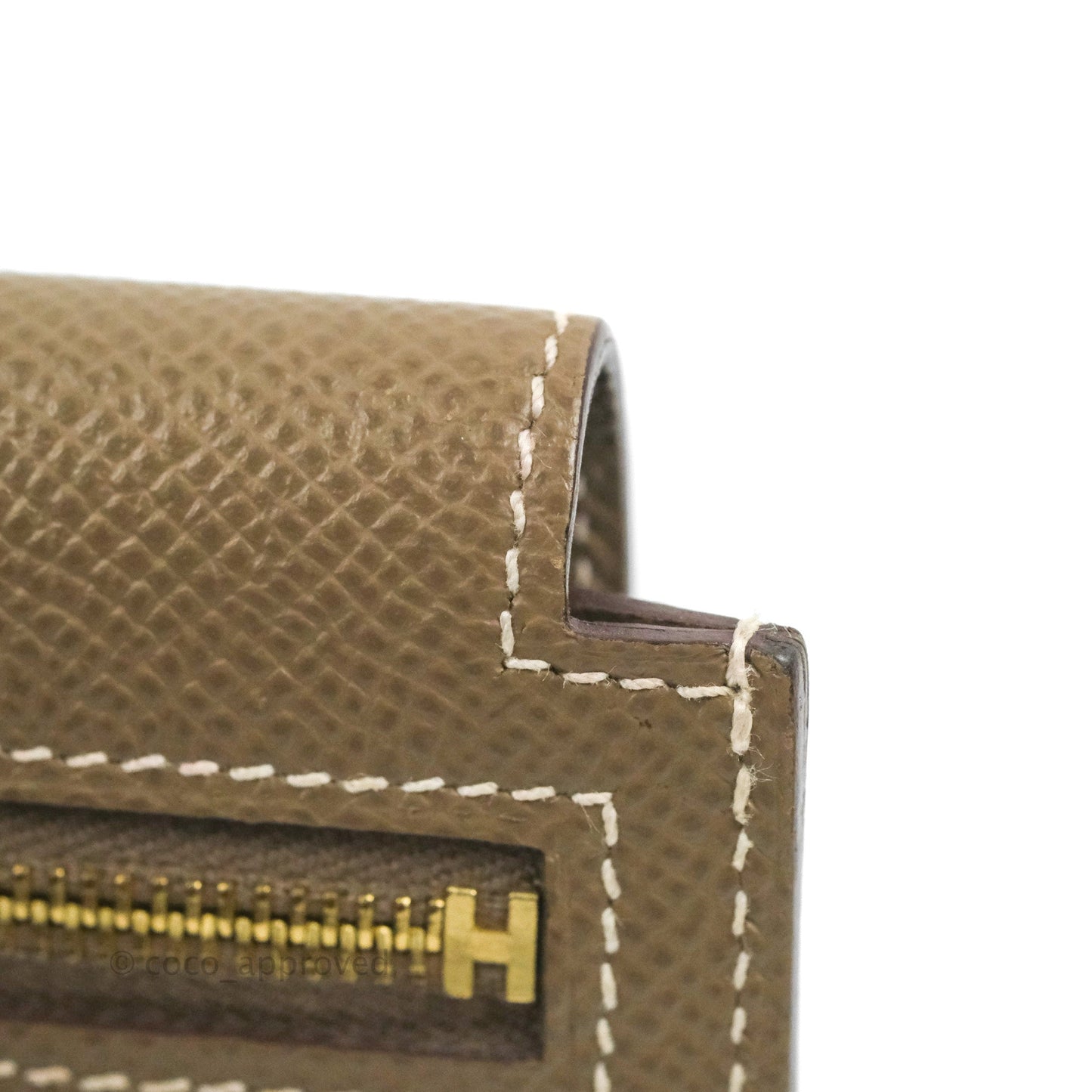 Hermès Kelly Pocket Compact Wallet Epsom Etoupe Gold Hardware