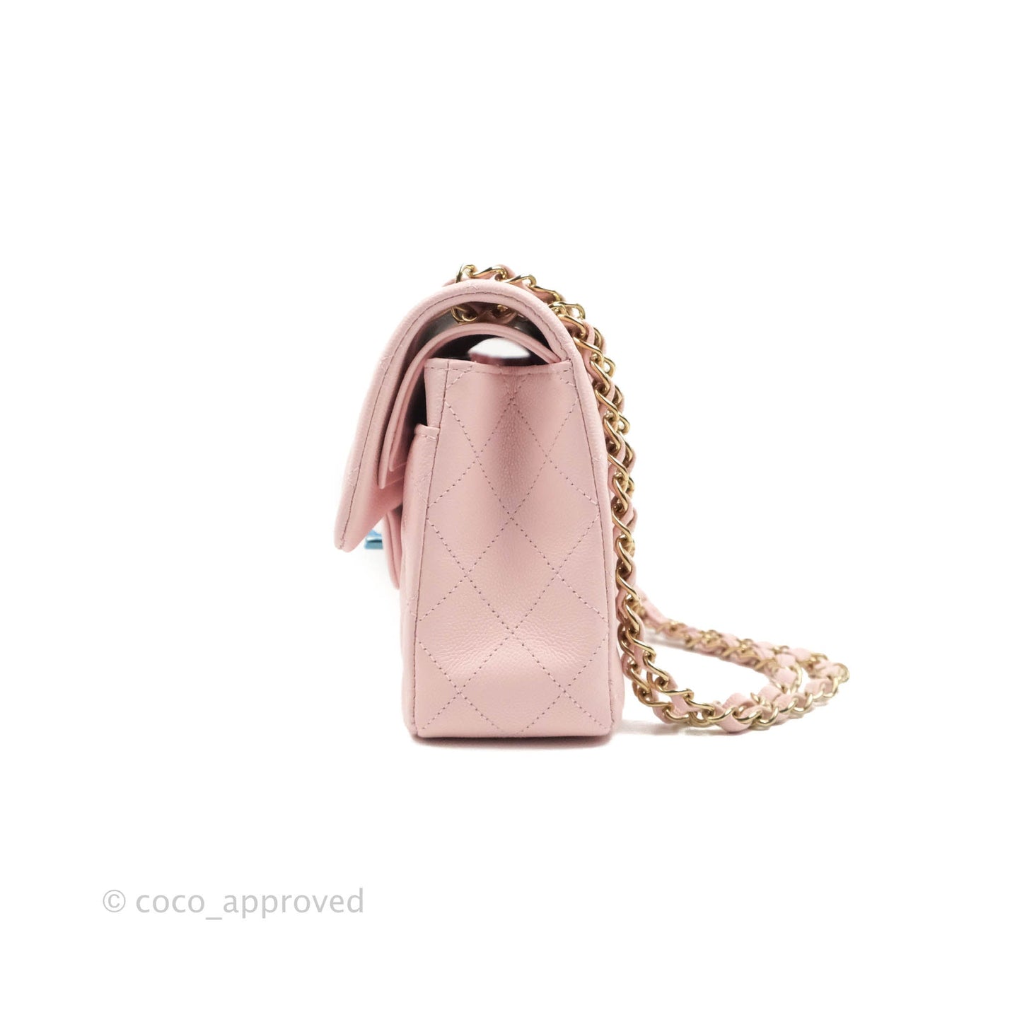 Chanel Classic Small S/M Flap Pink Caviar Gold Hardware 22S
