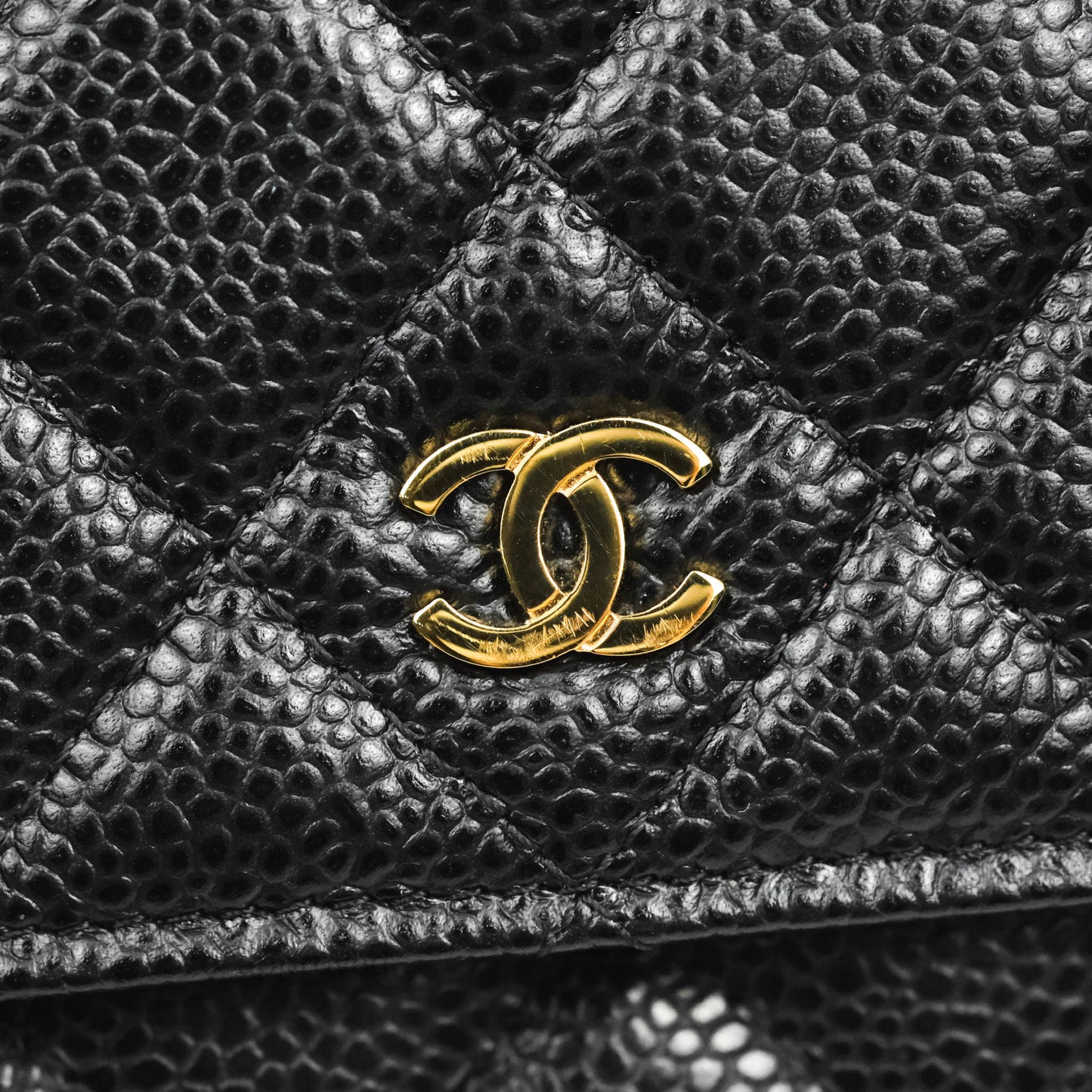 Chanel Quilted WOC Black Caviar Gold Hardware