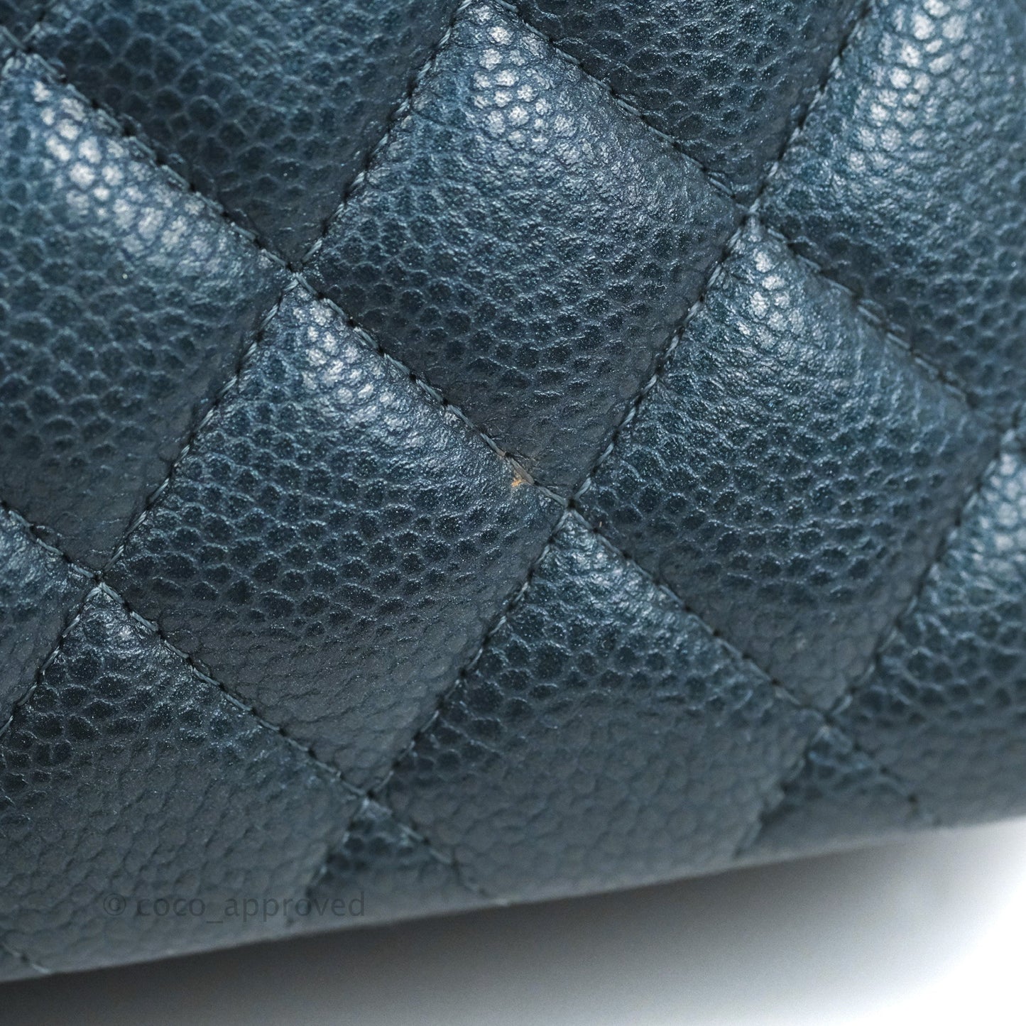 Chanel Small Classic Flap Quilted Iridescent Navy Caviar Gold Hardware 18S