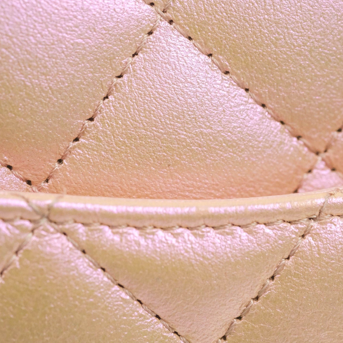 Chanel Quilted Mini Rectangular Flap Iridescent Pink Calfskin Silver Hardware