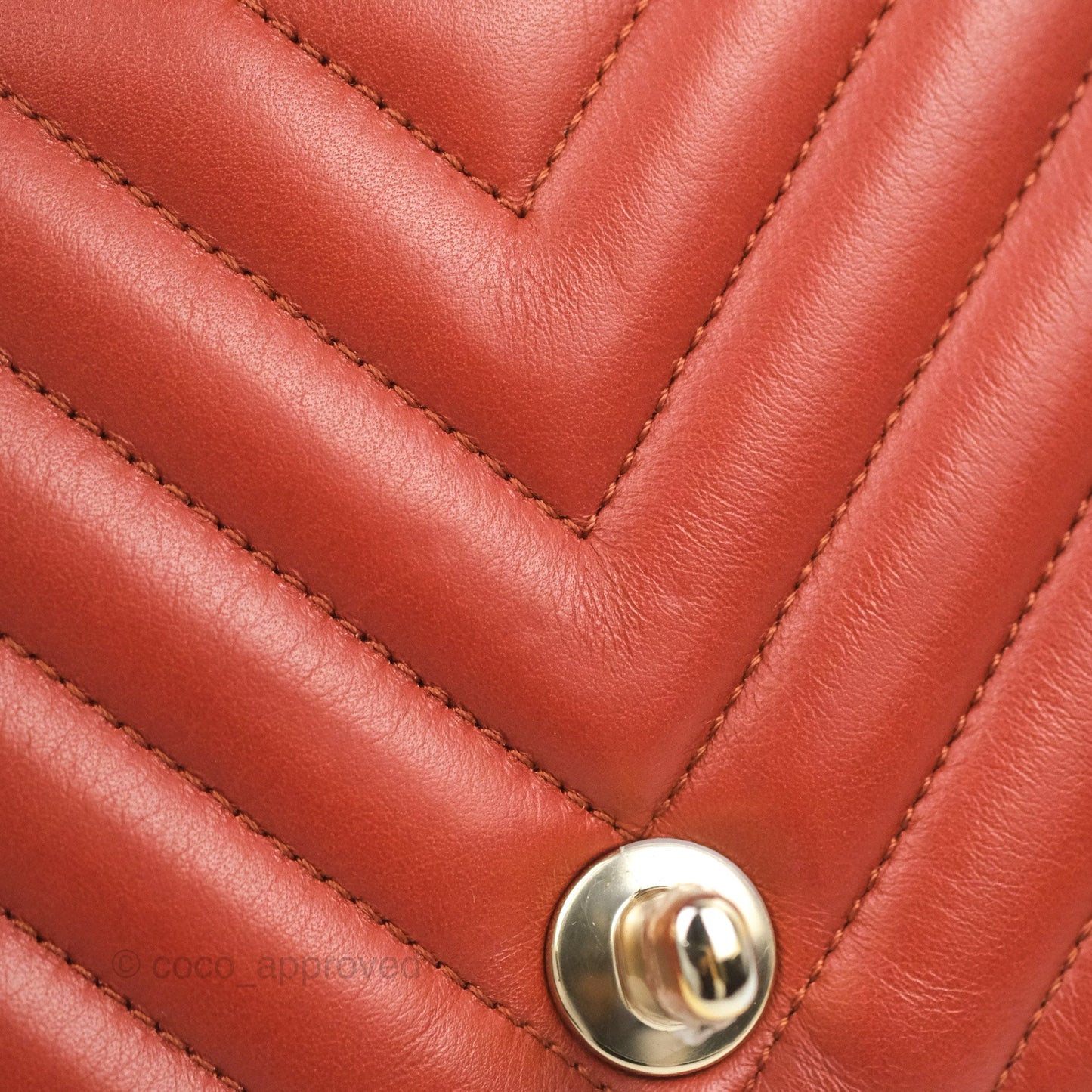 Chanel Small Statement Chevron Flap Bag Red Calfskin Gold Hardware