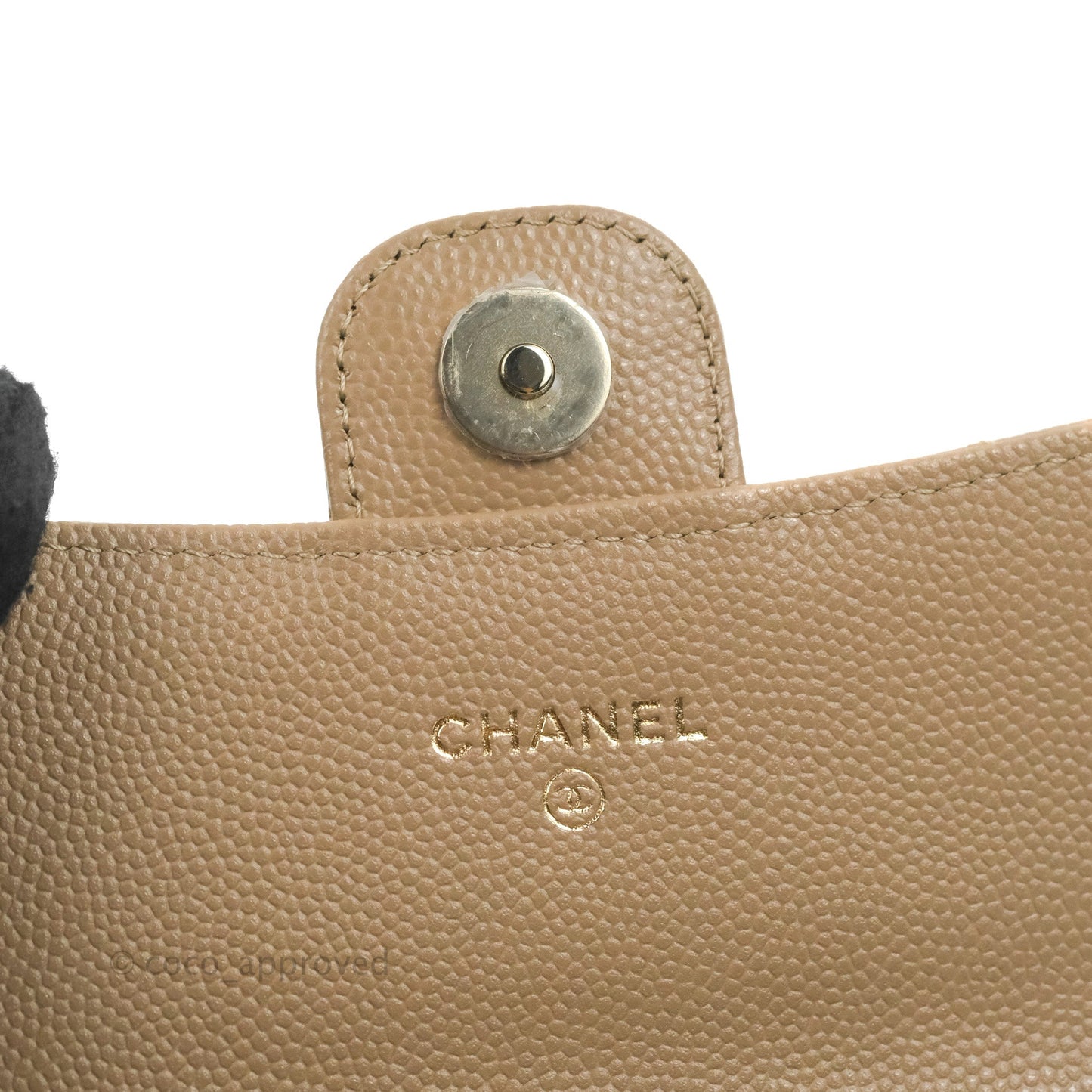 Chanel Mini Clutch With Chain Dark Beige Caviar Gold Hardware