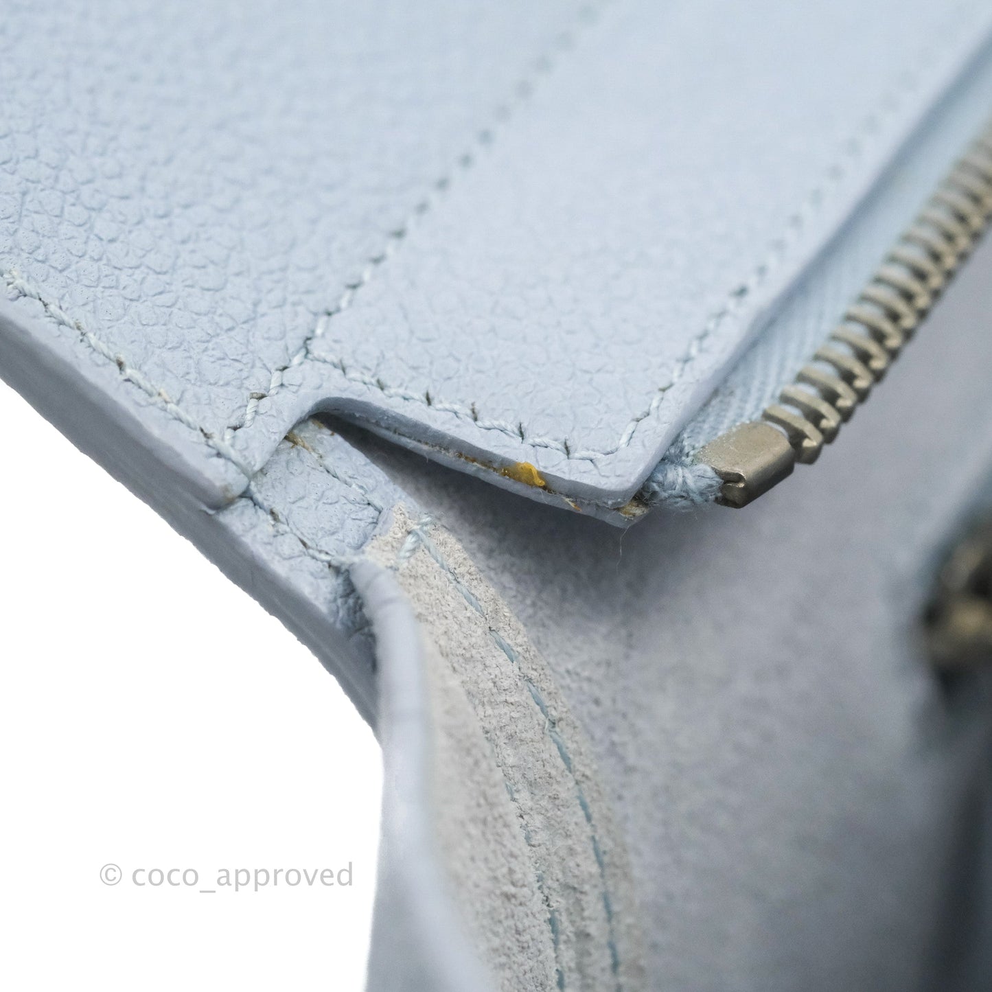 Saint Laurent Small Cabas Rive Gauche Bag Grained Calfskin Baby Blue Silver Hardware