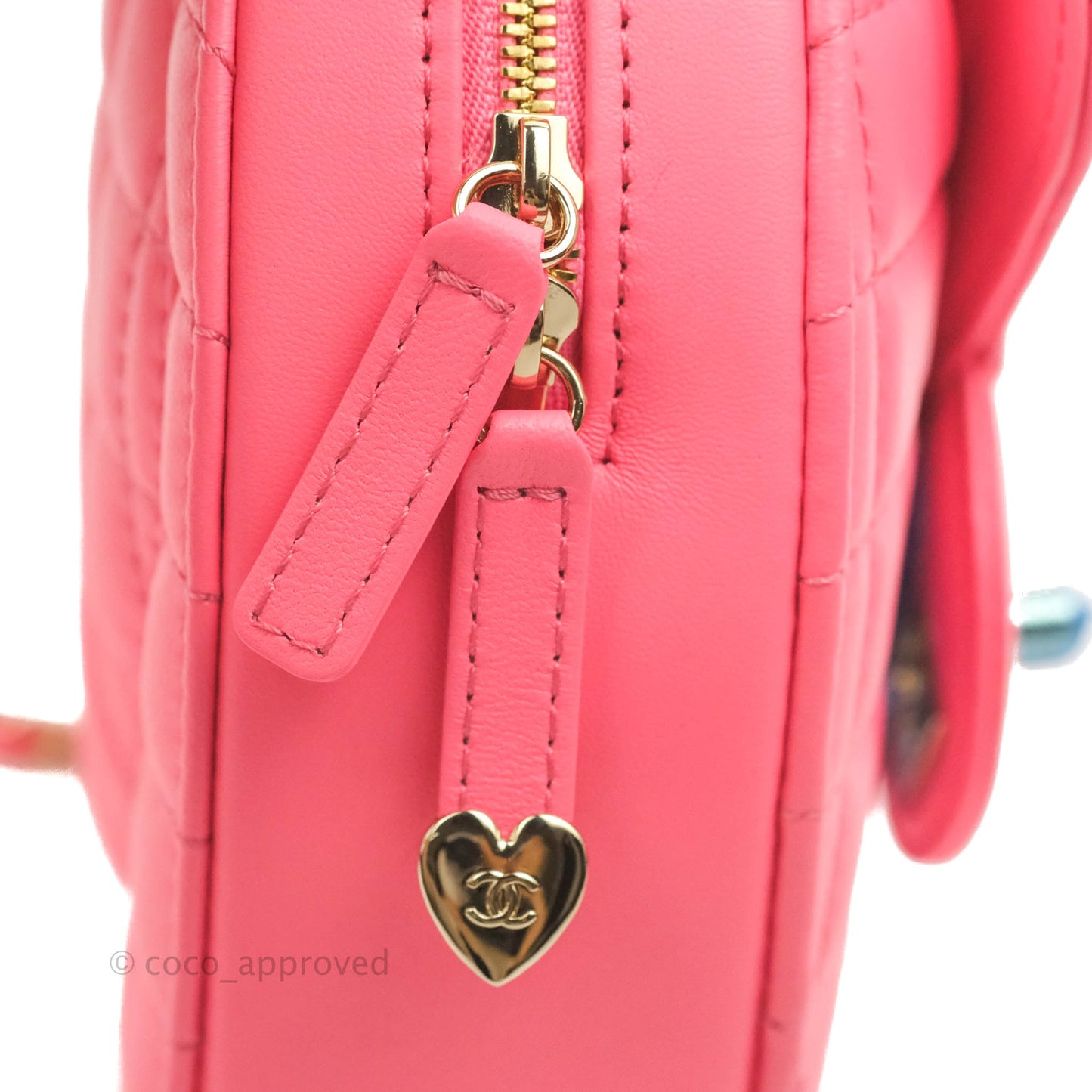 Chanel Large Heart Bag Pink Lambskin Gold Hardware 22S