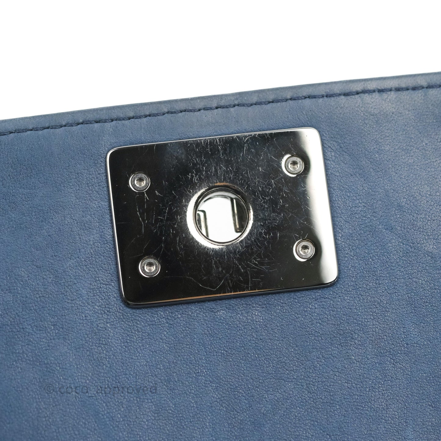 Chanel Boy Clutch With Chain Lambskin Dark Silver Hardware