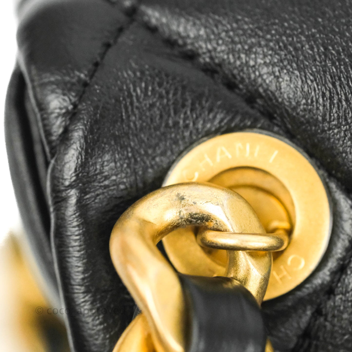 Chanel Small Flap Bag Black Lambskin Gold and Lacquered Metal 22S