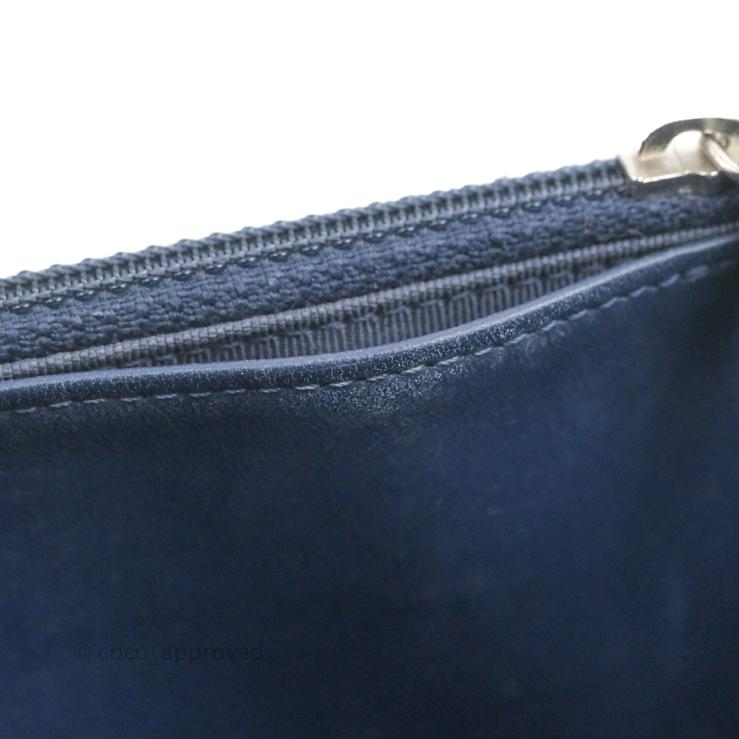 Chanel Quilted Classic Wallet on Chain WOC Navy Lambskin Silver Hardware