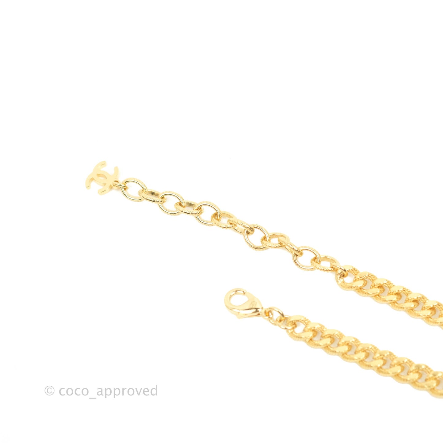 Chanel Crystal CC Chain Choker Gold Tone 22A