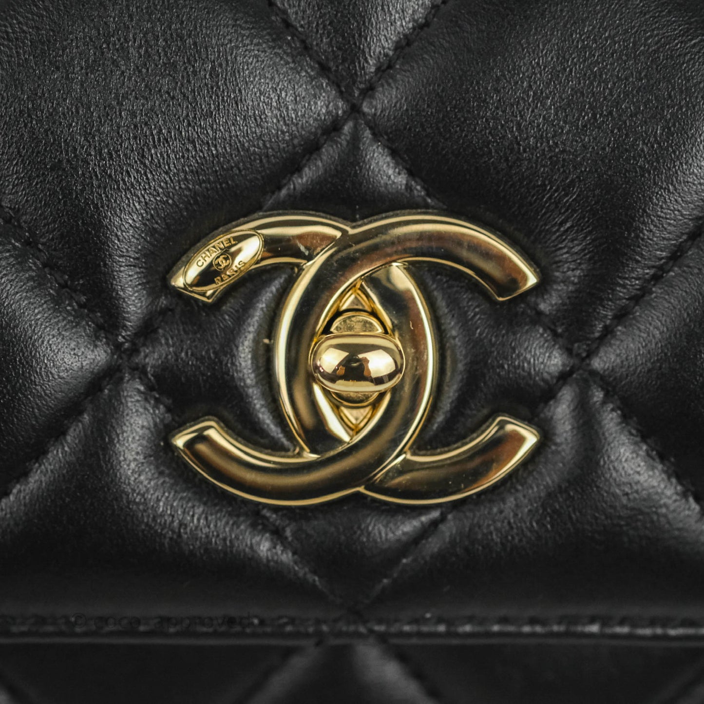 Chanel Small Trendy CC Black Lambskin Gold Hardware