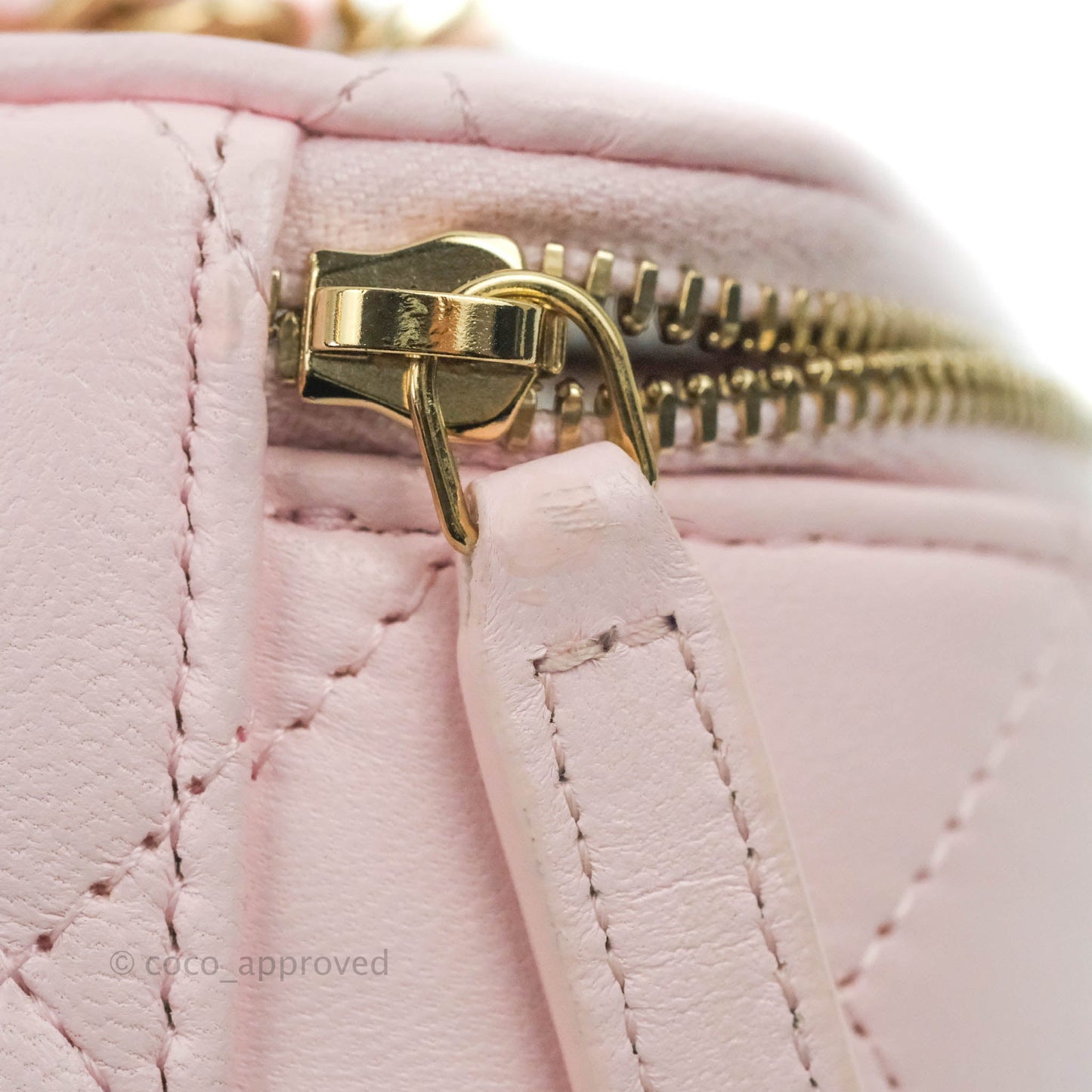 Chanel Top Handle Vanity with Chain Light Pink Lambskin Gold Hardware