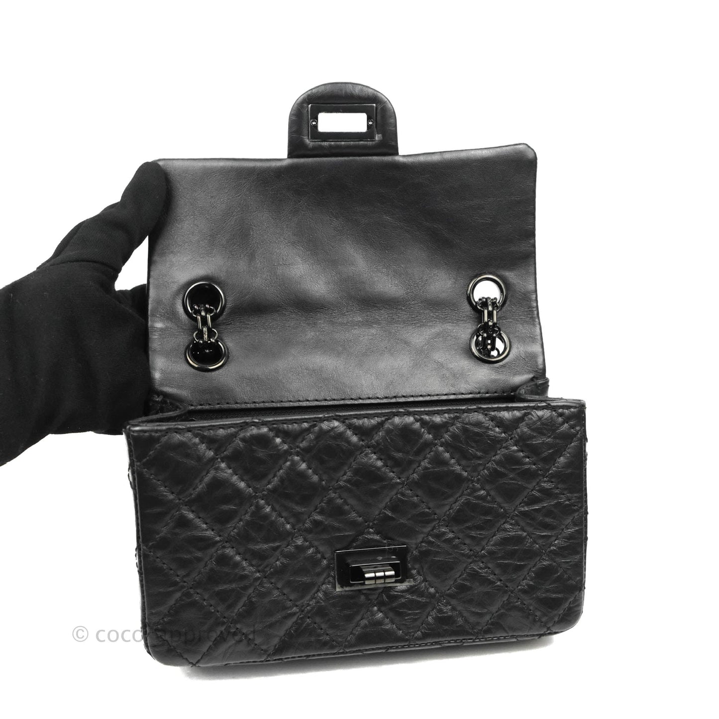 Chanel Mini Reissue 224 So Black Aged Calfskin Black Hardware