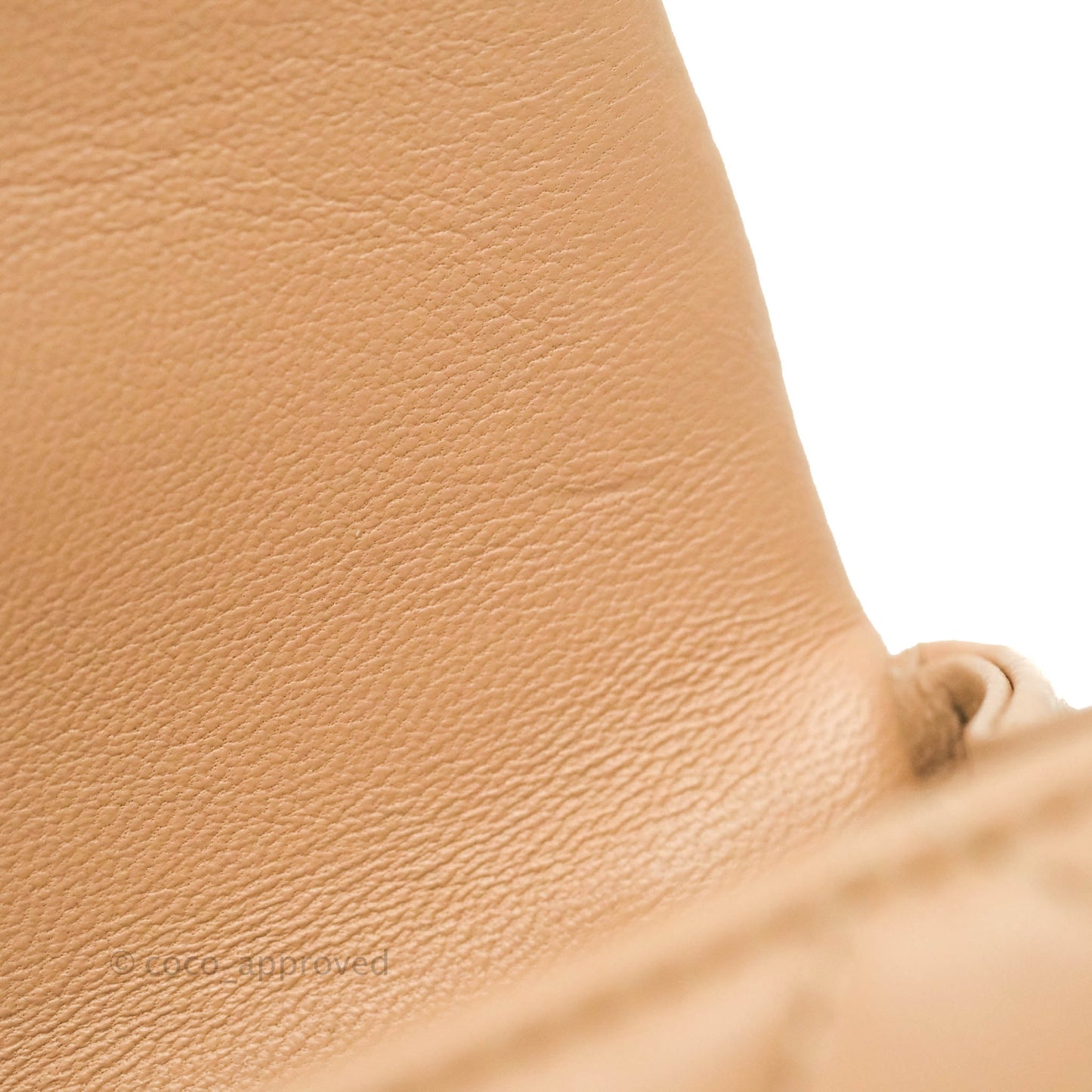 Chanel Top Handle Mini Rectangular Flap Bag Beige Lambskin Aged Gold Hardware