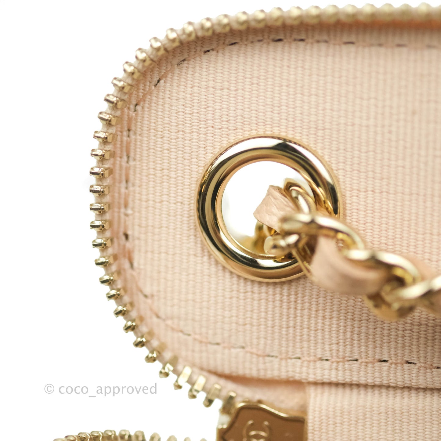 Chanel Classic Mini Vanity With Chain Beige Caviar Gold Hardware