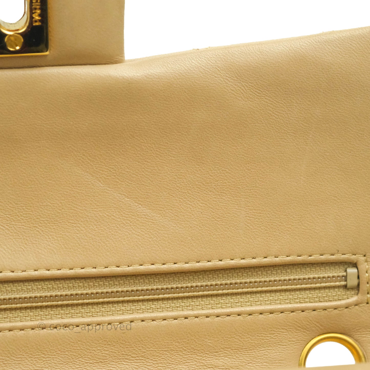 Chanel Classic Vintage Small Flap Beige Lambskin 24K Gold Hardware