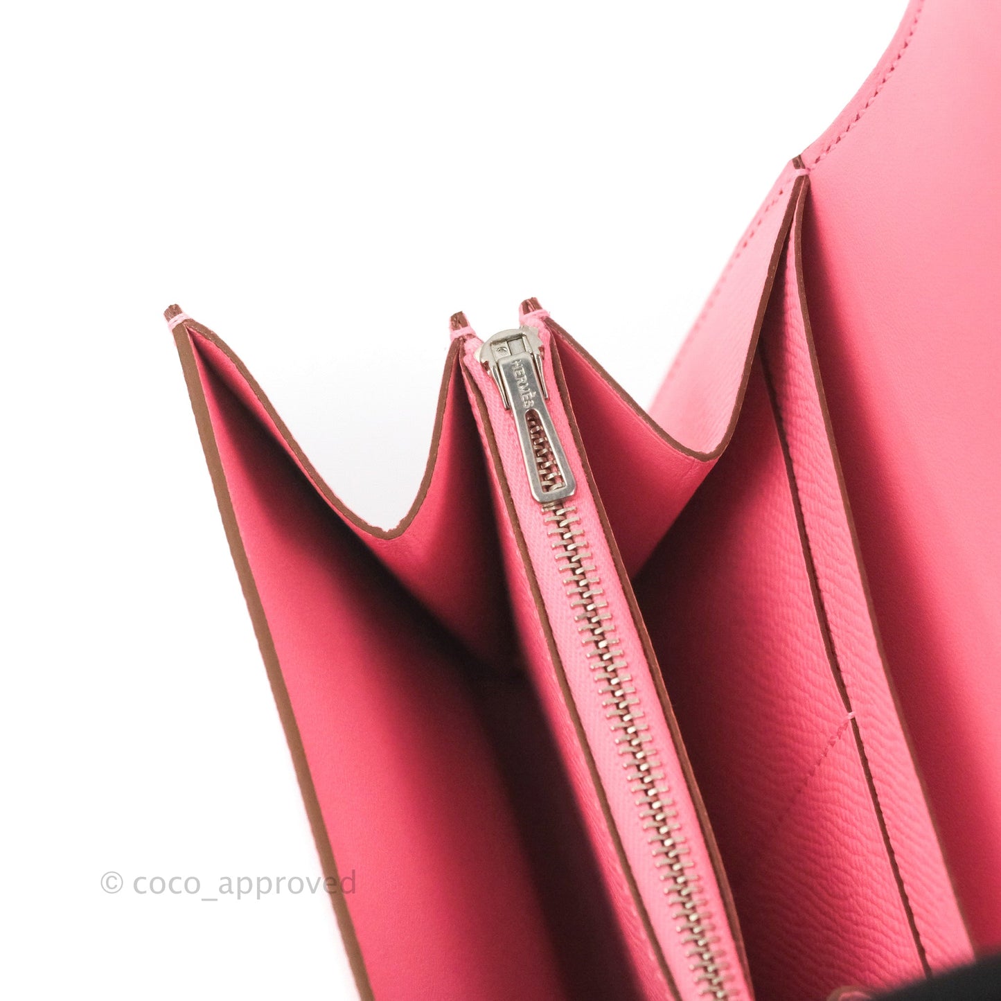 Hermès Constance Short Wallet Rose Azalee Epsom Silver Hardware