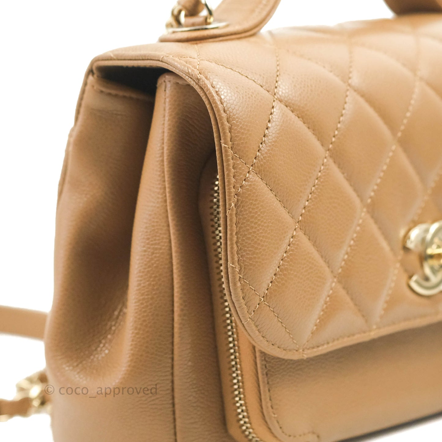 Chanel Quilted Medium Business Affinity Flap Caramel Dark Beige Caviar Gold Hardware