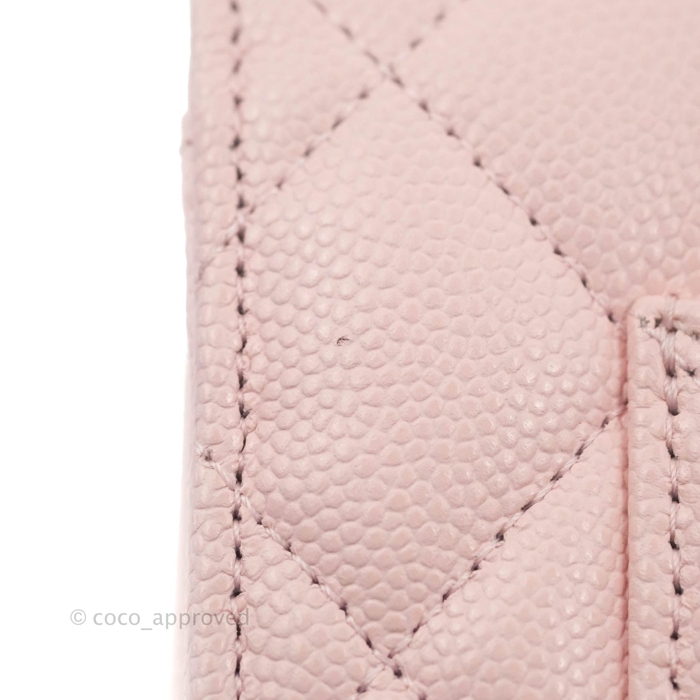 Chanel Quilted Classic Wallet on Chain WOC Light Pink Caviar Gold Hardware 22S