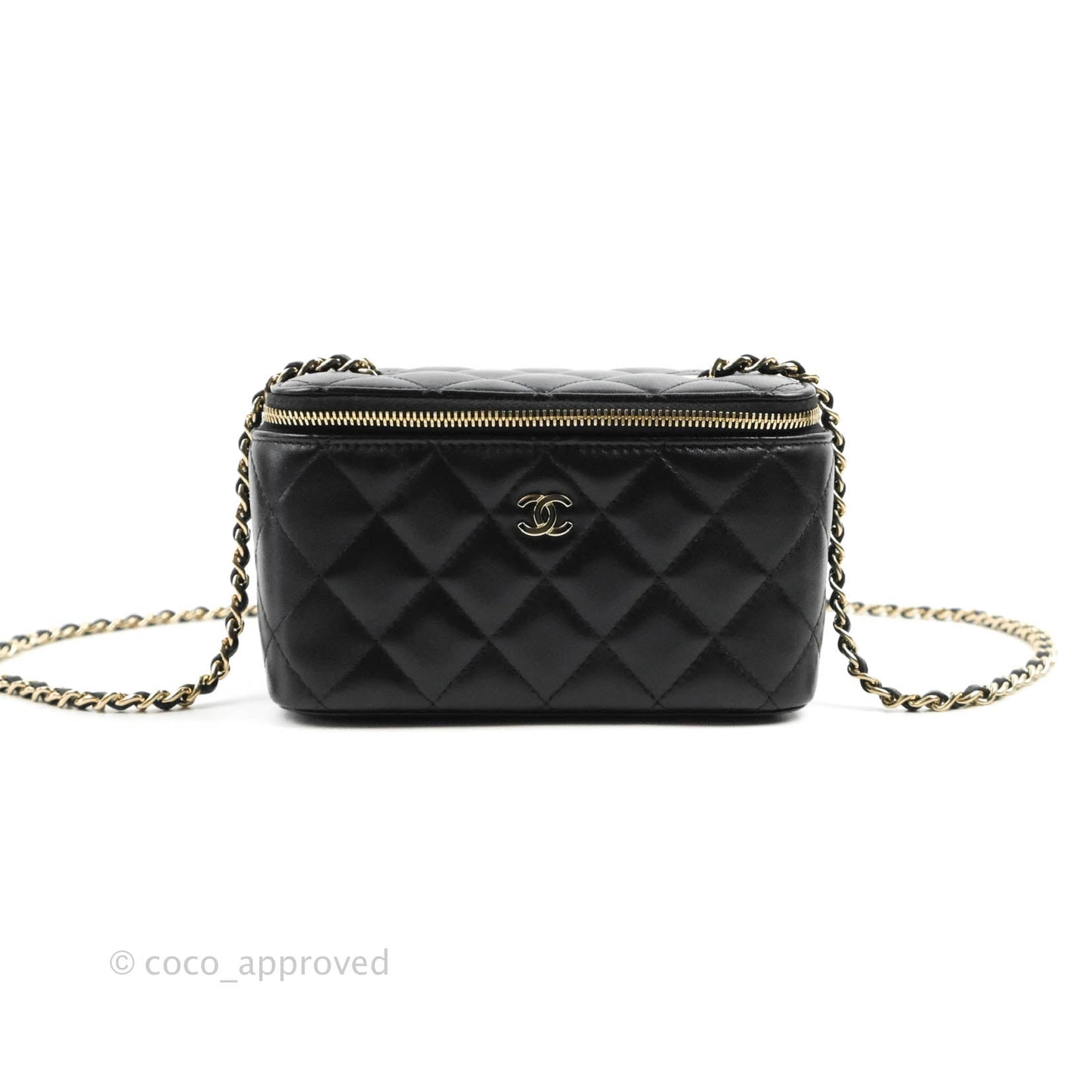 Chanel Classic Vanity with Chain Black Lambskin Gold Hardware