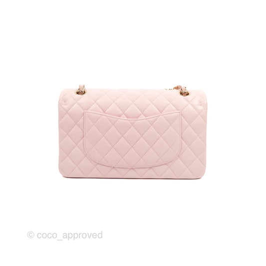 Chanel Classic M/L Medium Flap Quilted Light Pink Caviar Gold Hardware