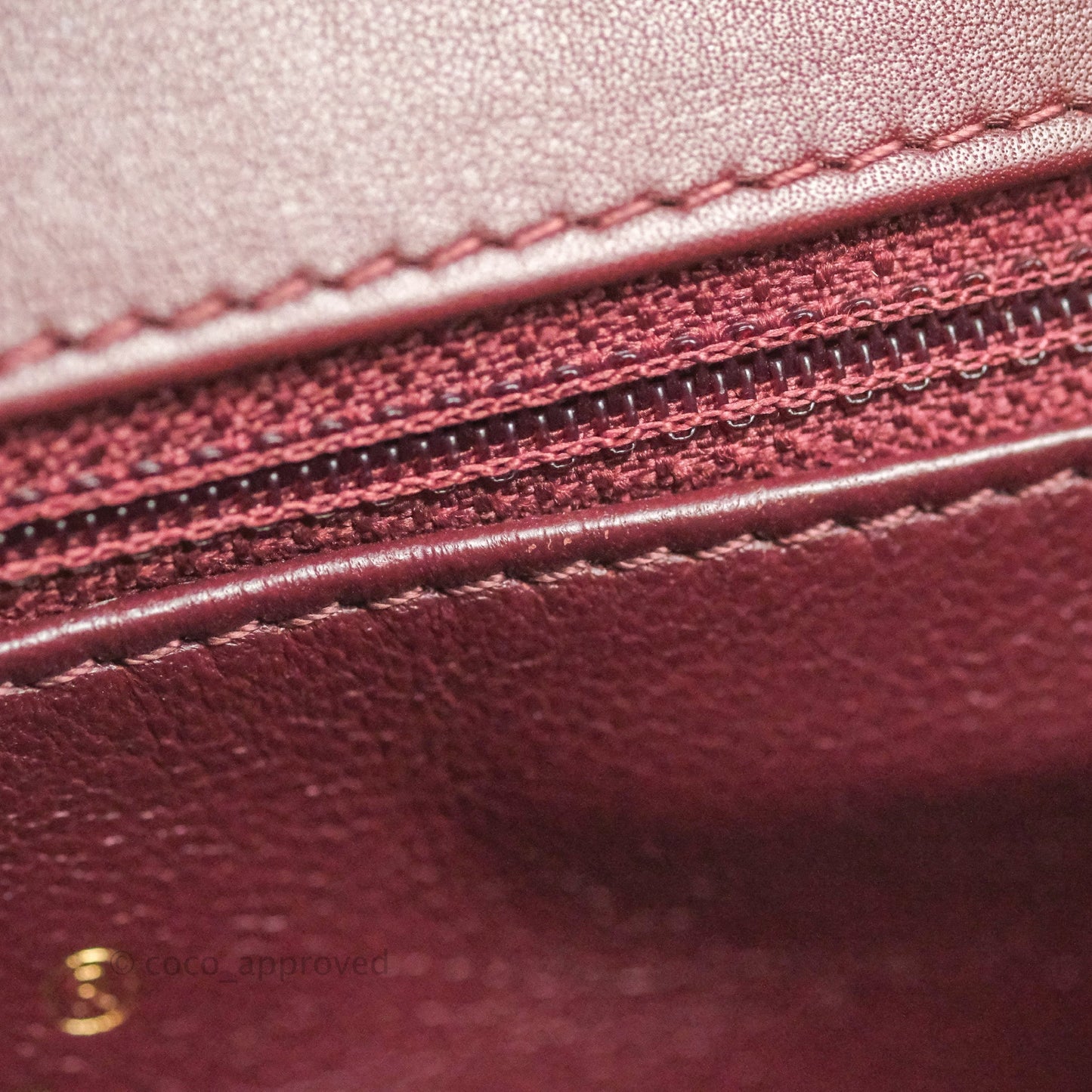 Chanel Quilted Medium CC Filigree Flap Burgundy Black Caviar