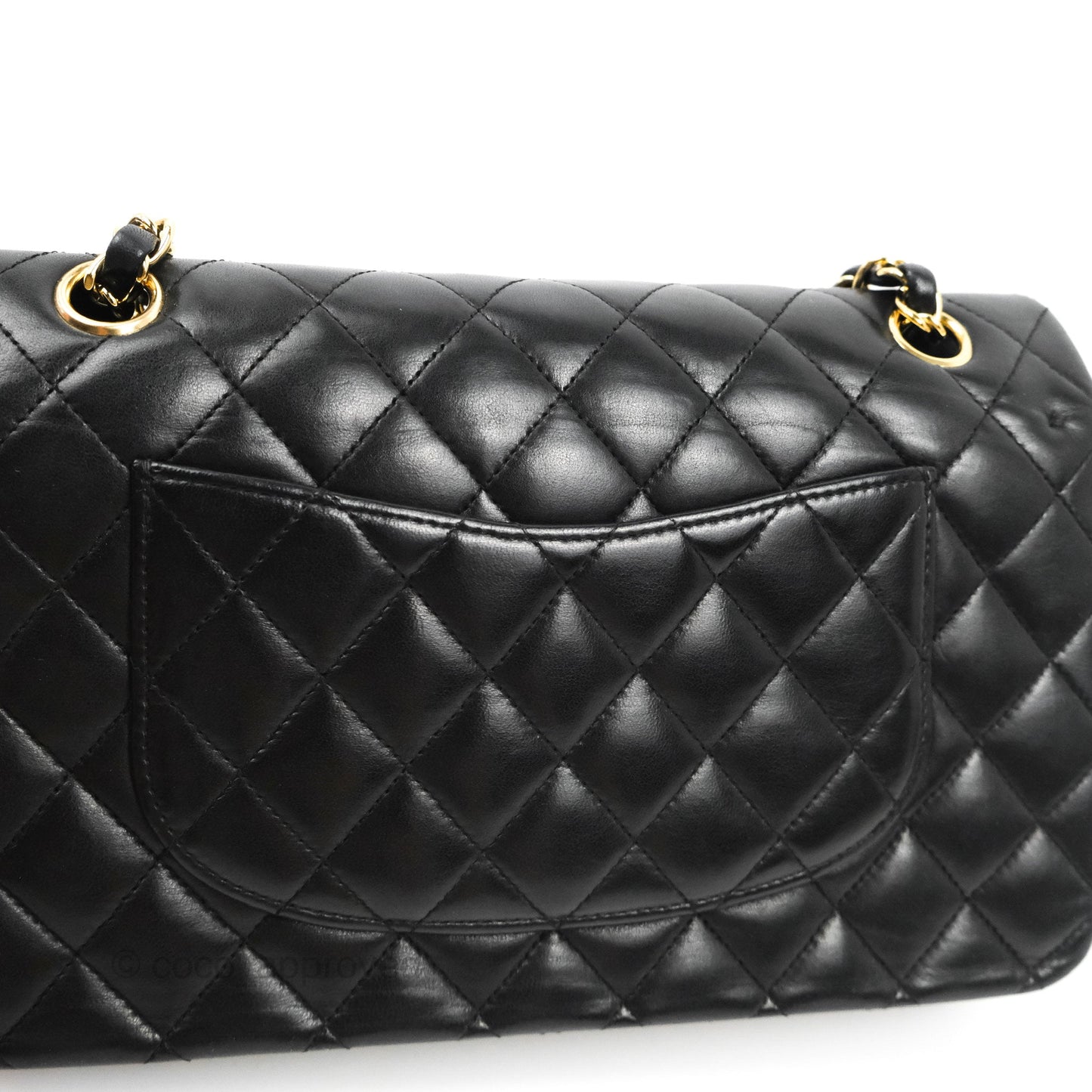 Chanel Classic M/L Medium Flap Quilted Black Lambskin Gold Hardware