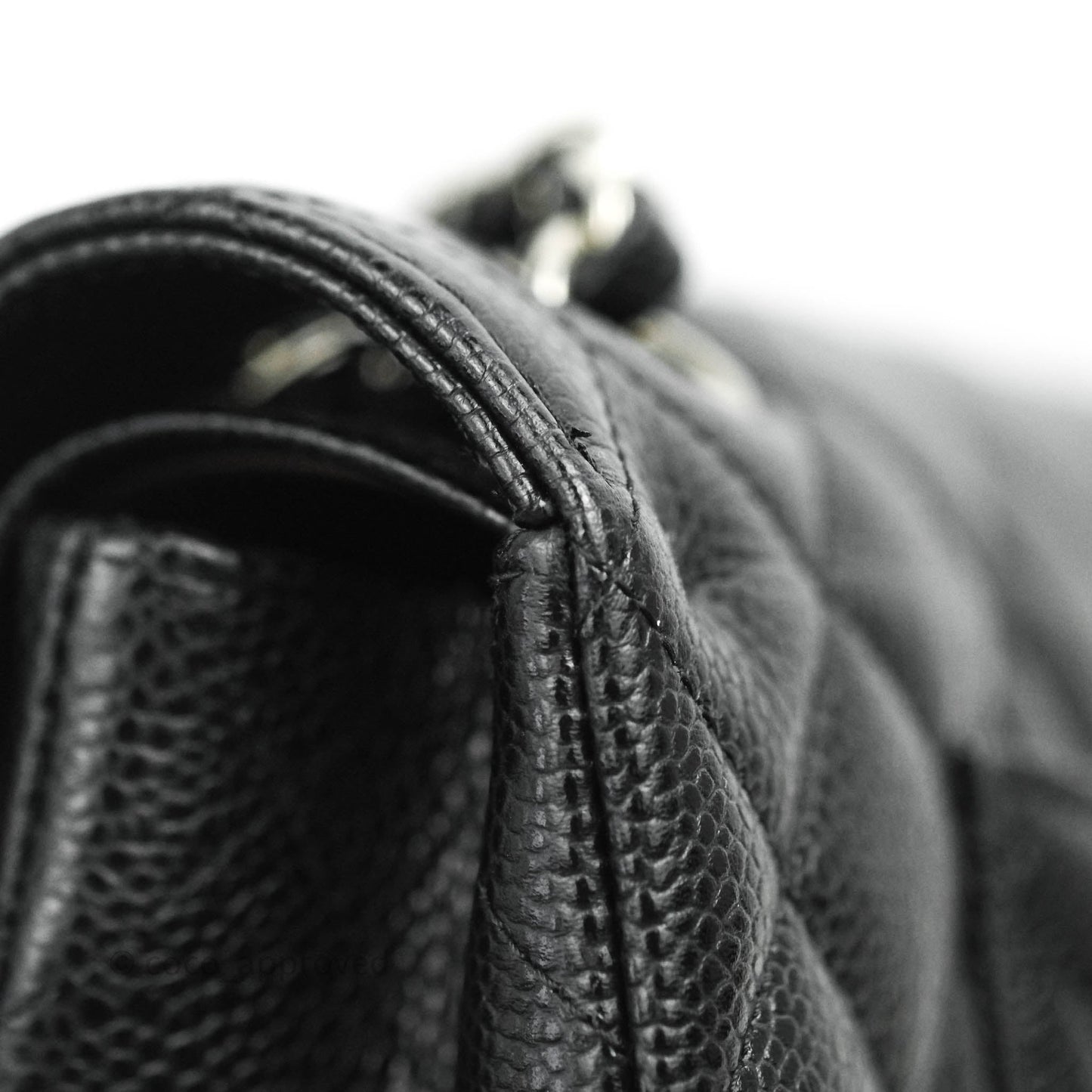 Chanel Classic Double Flap M/L Black Caviar Silver Hardware