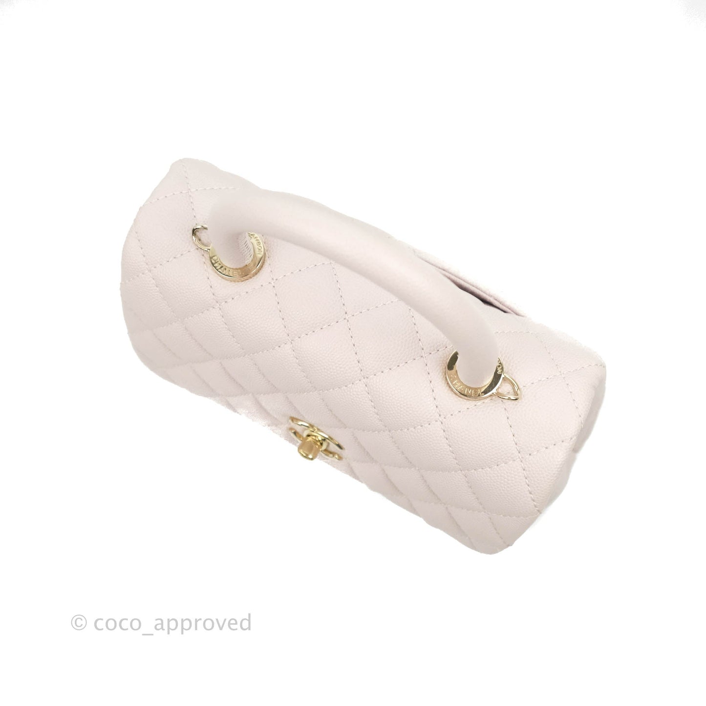 Chanel Small Coco Handle Light Lilac Pink Caviar Gold Hardware