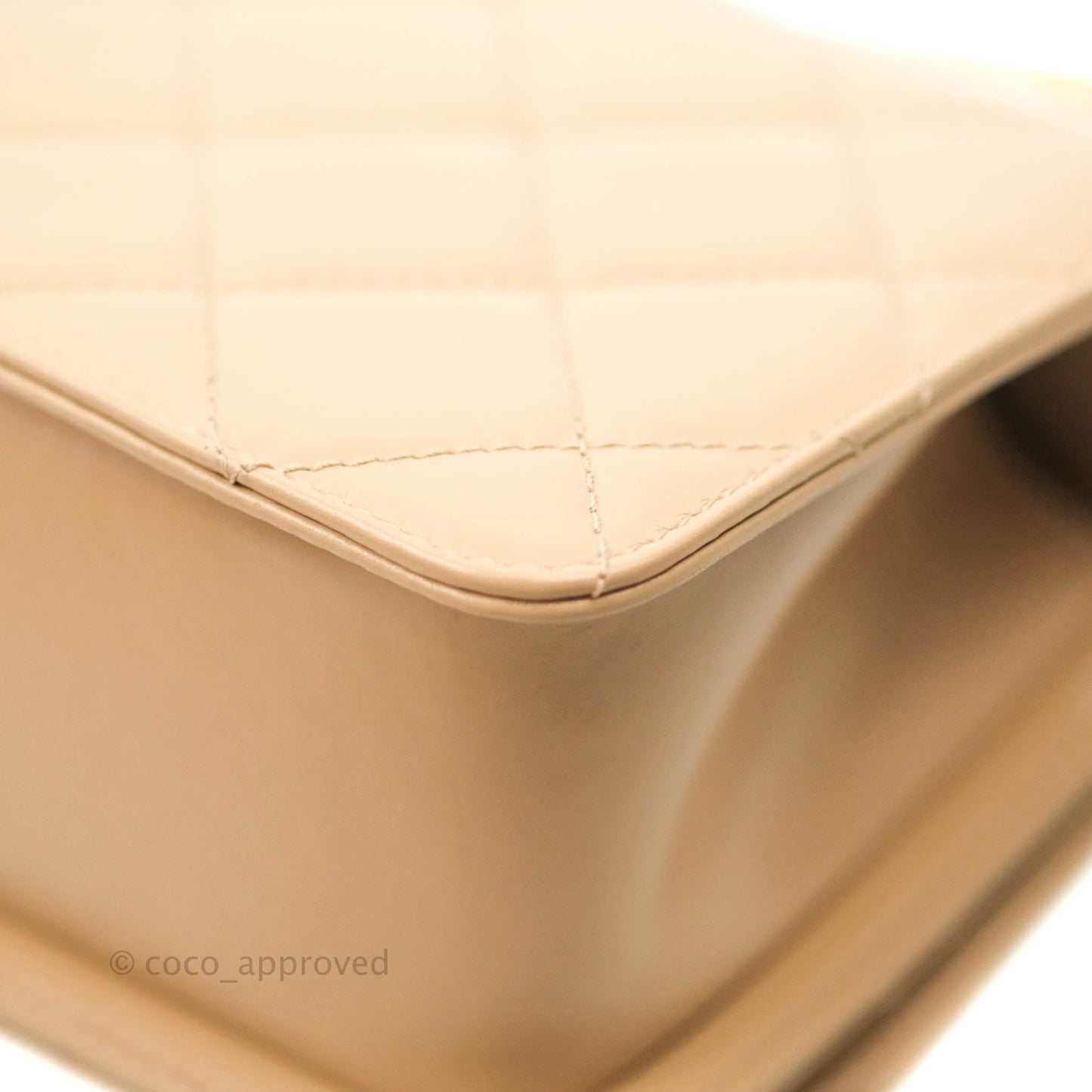 Chanel Quilted Mini Perfect Fit Adjustable Beige Calfskin Gold Hardware 21A