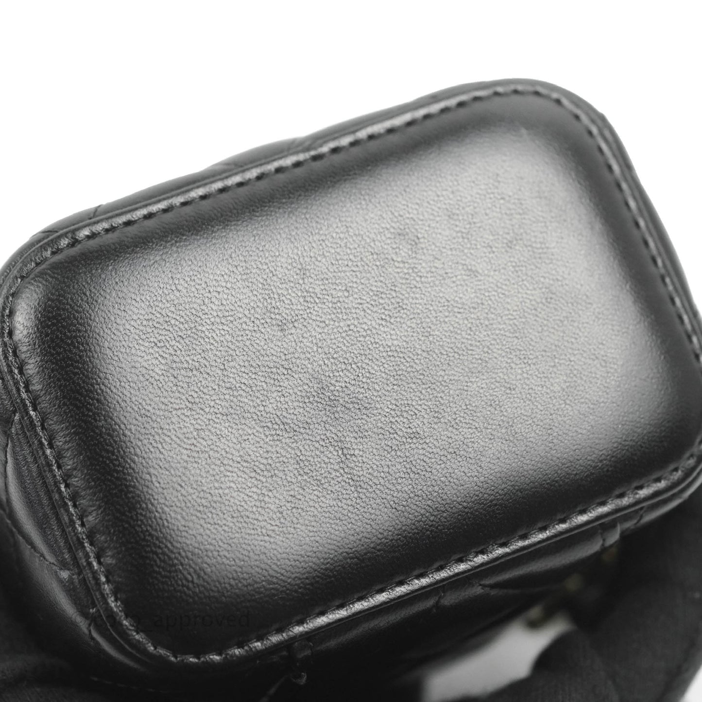 Chanel Mini Top Handle Vanity With Chain Black Lambskin Gold Hardware