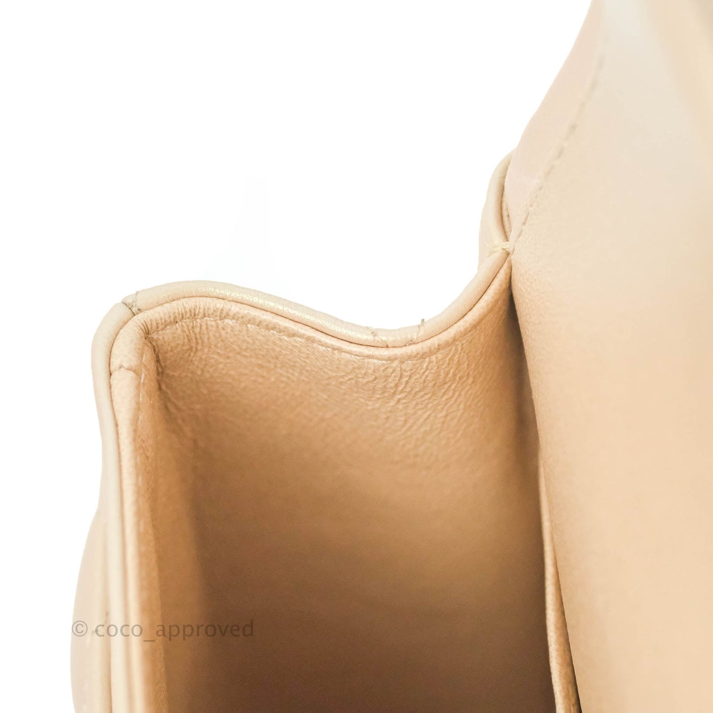 Chanel Classic M/L Medium Double Flap Iridescent Beige Calfskin Gold Hardware 21S