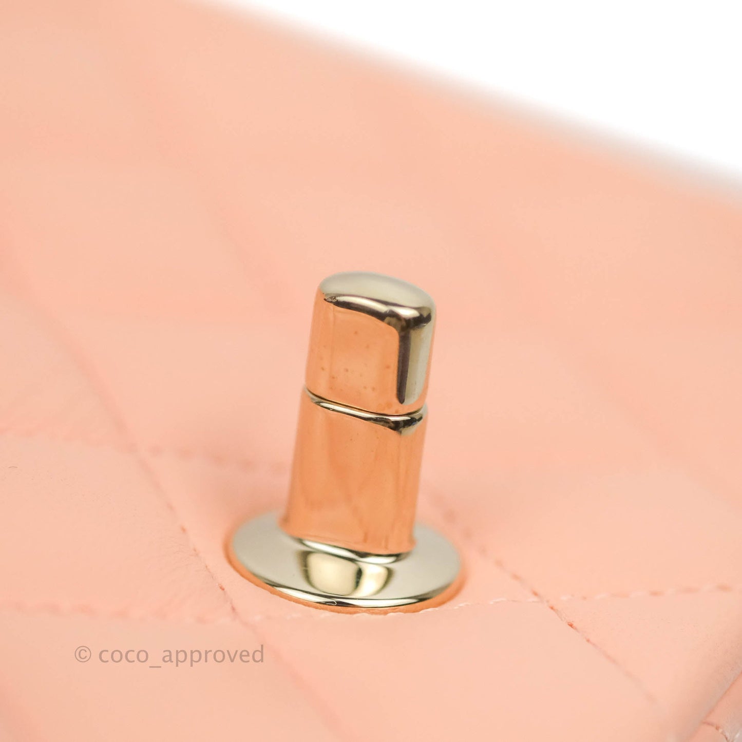 Chanel Quilted Mini Square Beige Pink Lambskin Gold Hardware
