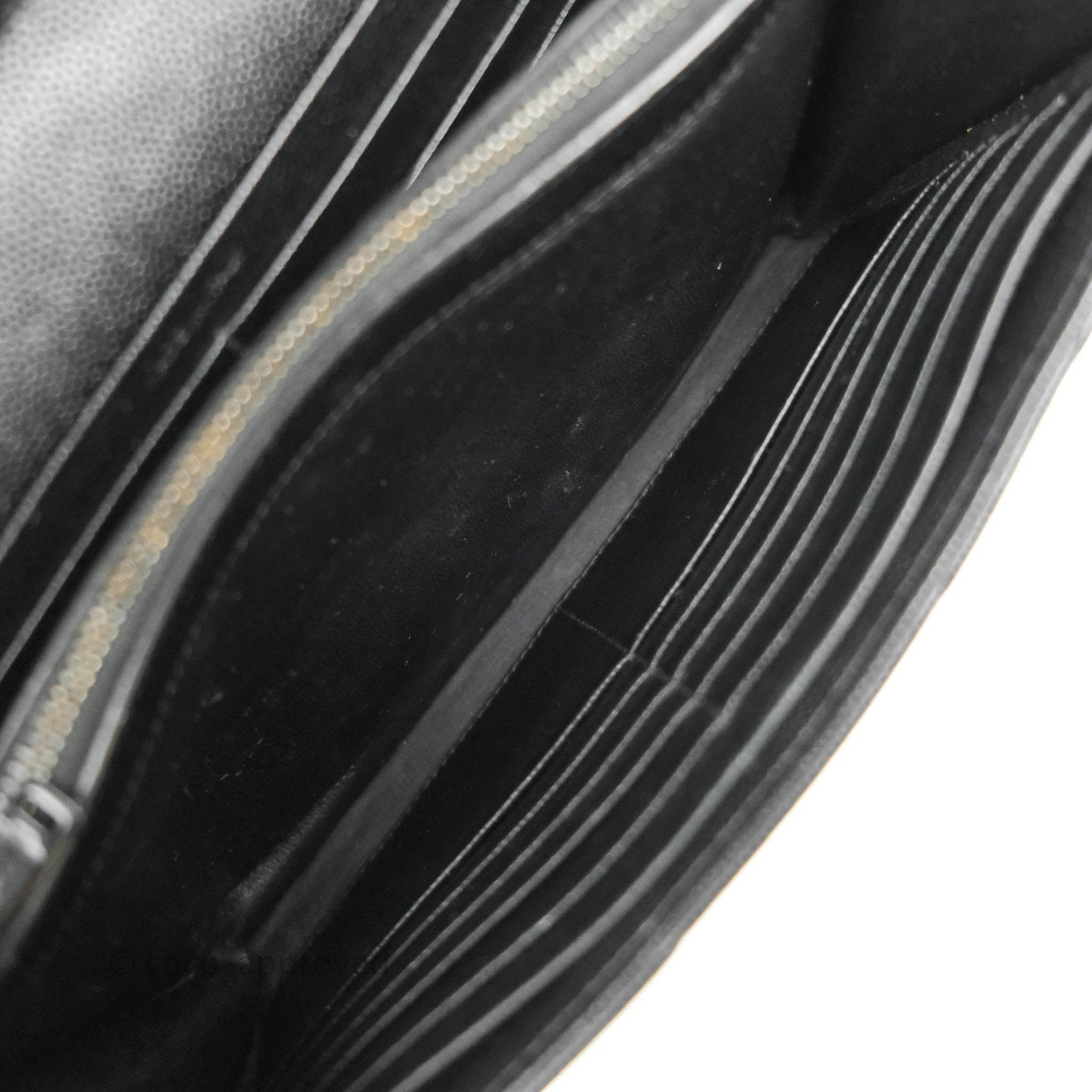Saint Laurent Wallet on Chain Large Black Grained Leather So Black