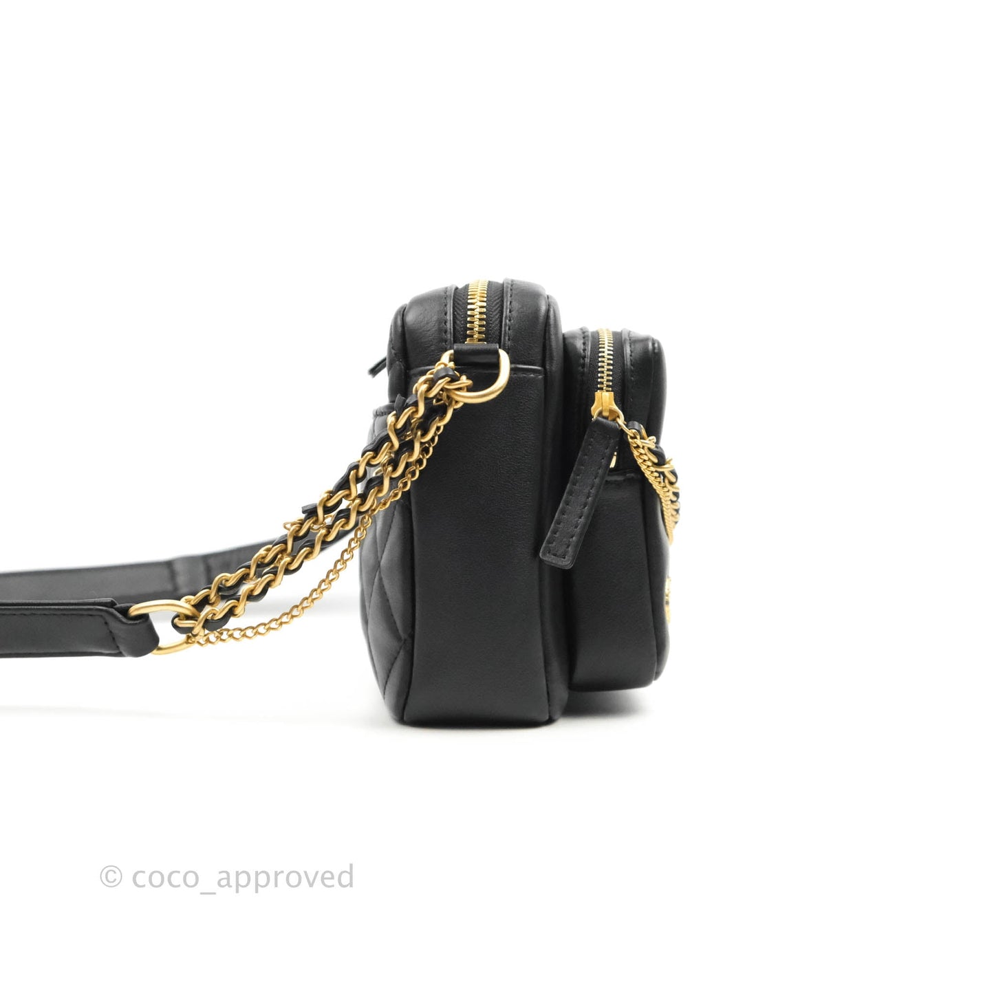 Chanel Quilted Small Camera Case Black Calfskin