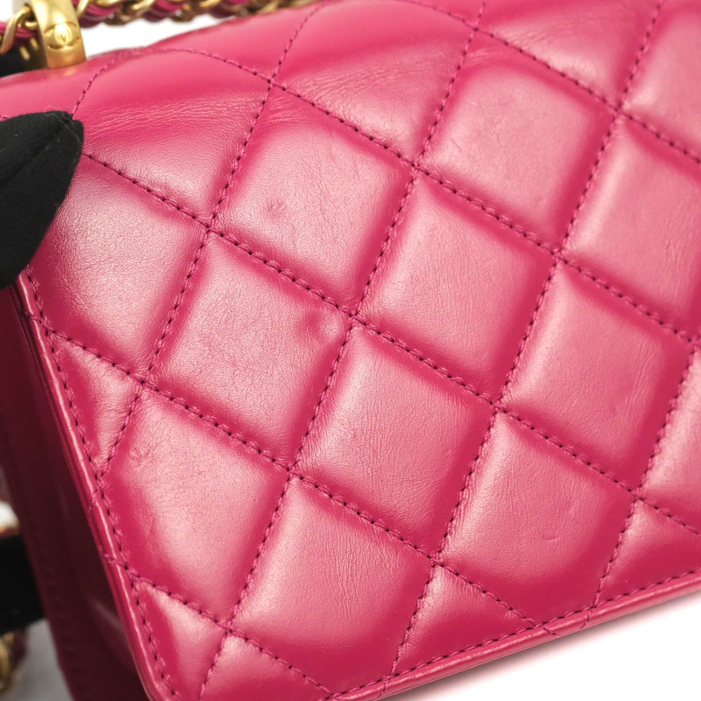 Chanel Quilted Mini Perfect Fit Adjustable Pink Calfskin Aged Gold Hardware 21A