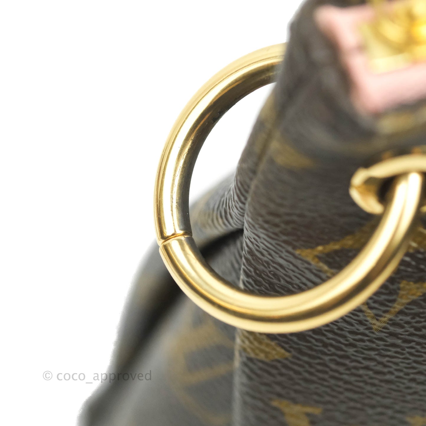 LV Pallas BB Pink Monogram Canvas Shoulder Bag With Twilly