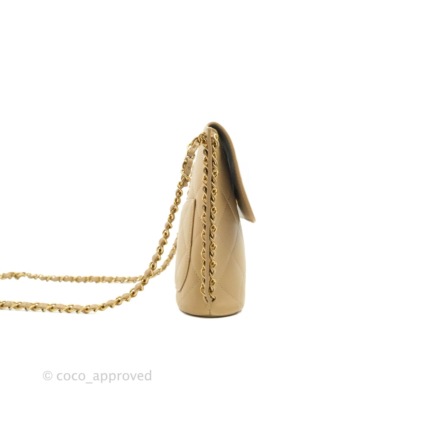 Chanel Small Hobo Bag Beige Calfskin Aged Gold Hardware