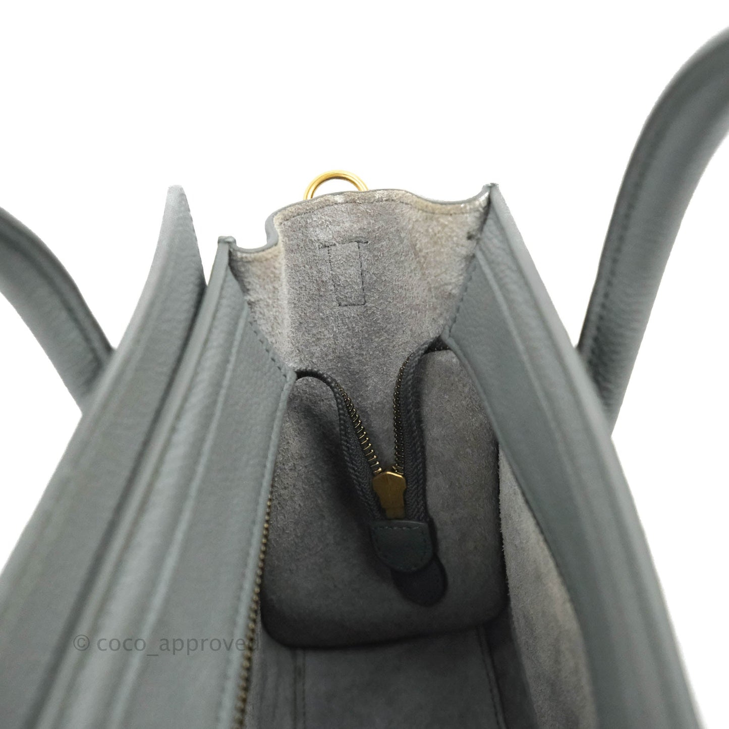 Celine Nano Luggage Grey Drummed Calfskin