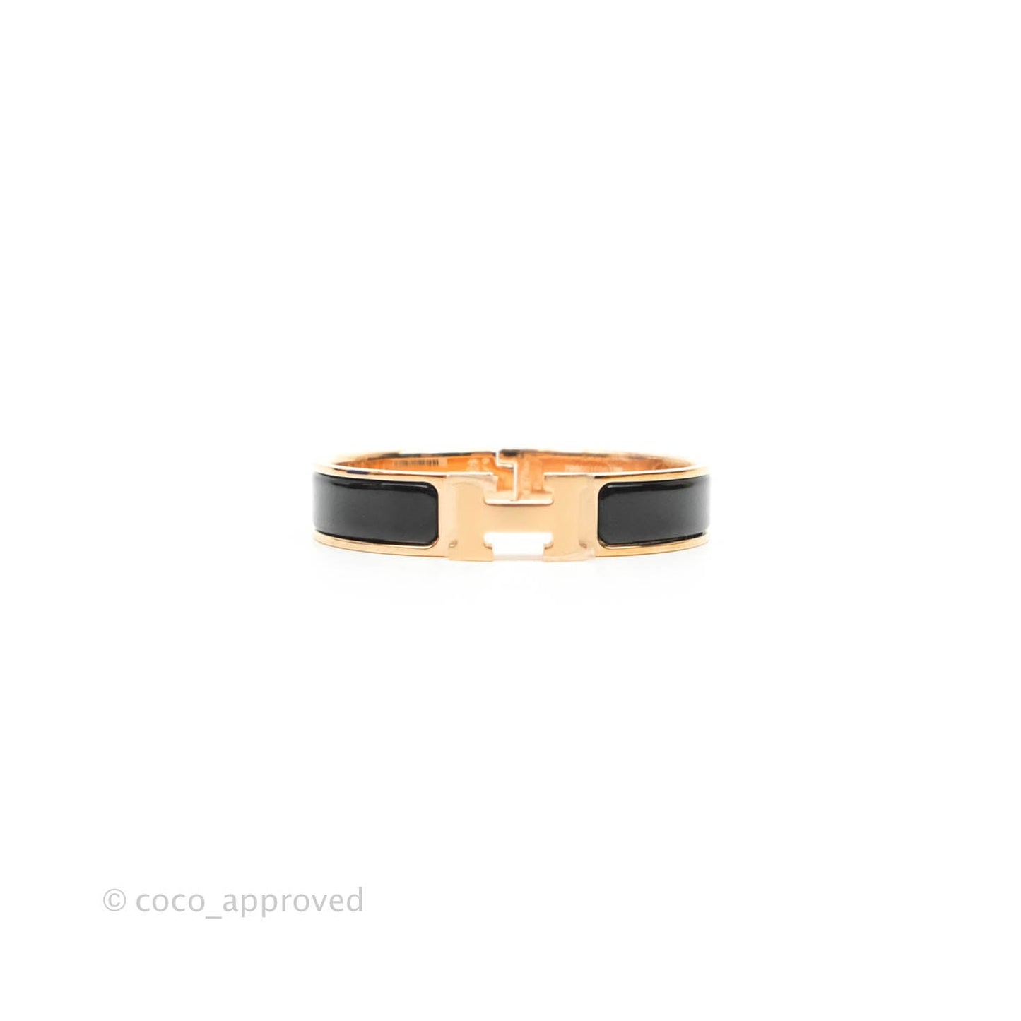 Hermès Clic H Bracelet Black Rose Gold PM
