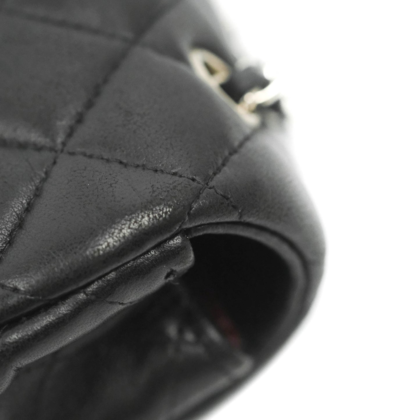 Chanel Quilted Extra Mini Rectangular Flap Black Lambskin Silver Hardware