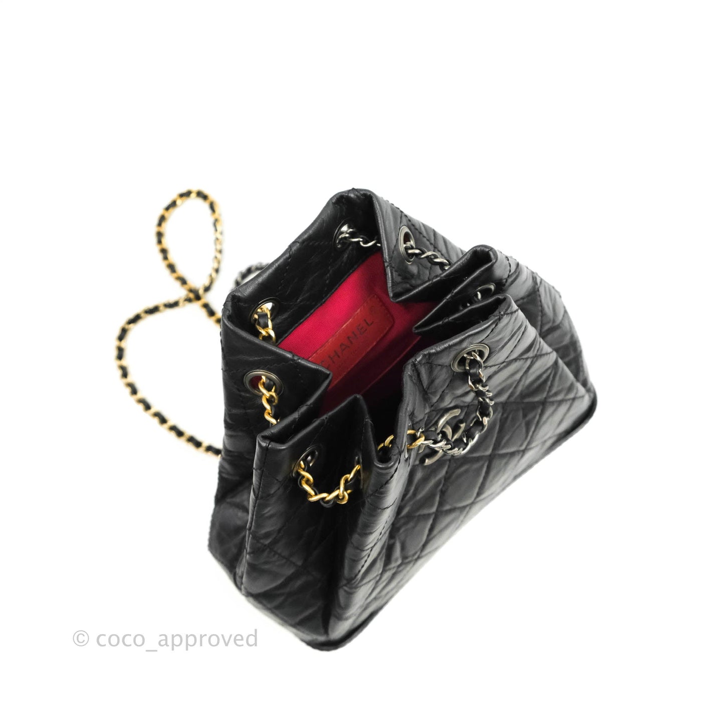 Chanel Small Gabrielle Backpack Black Aged Calfskin