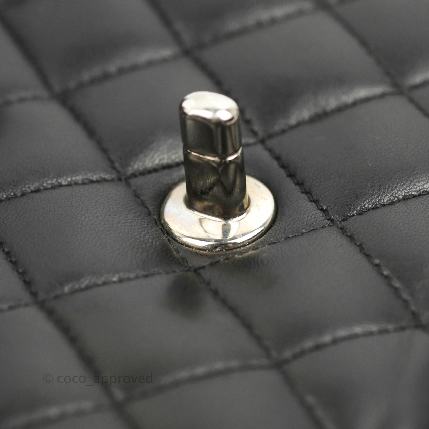 Chanel Medium Classic Quilted Flap Black Lambskin Silver Hardware