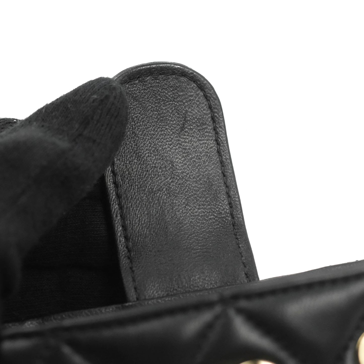 Chanel Mini Clutch With Chain Black Lambskin Gold Hardware 22C