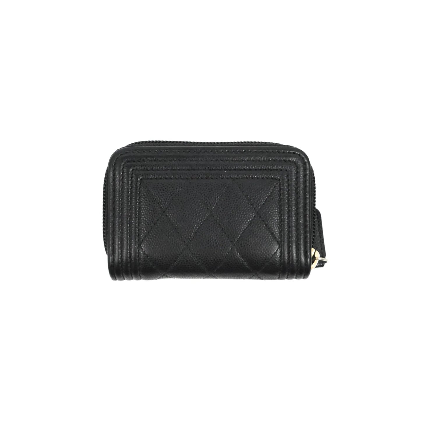 Chanel Boy Zipped Coin Purse Black Caviar Gold Hardware